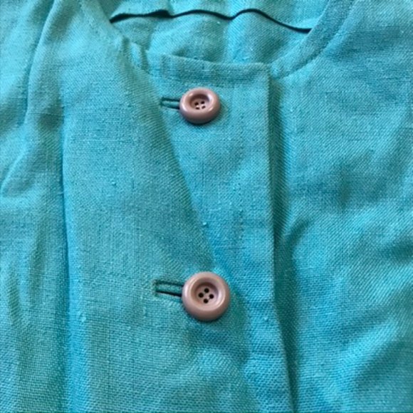 Vintage 1960s Bright blue polka dot ascot 3 piece - Picture 7 of 8